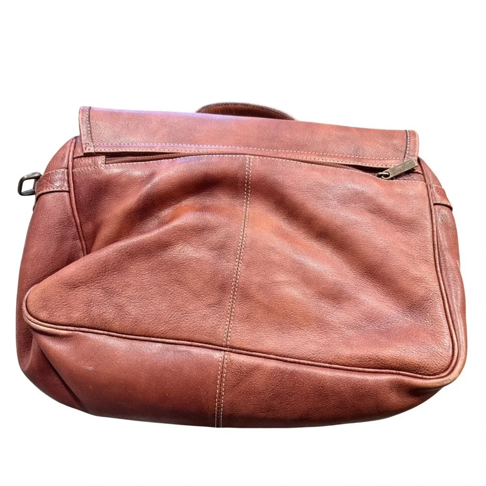Vintage Giromy Samoni Brown Leather Messenger Bag Satchel Crossbody Shoulder Bag